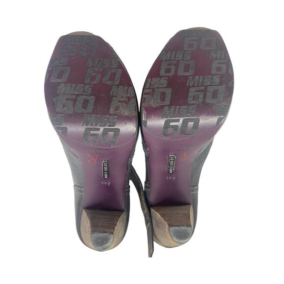 MISS SIXTY Women Sandals Size 8.5 Black Open Toe Heeled Business Casual - Picture 6 of 11